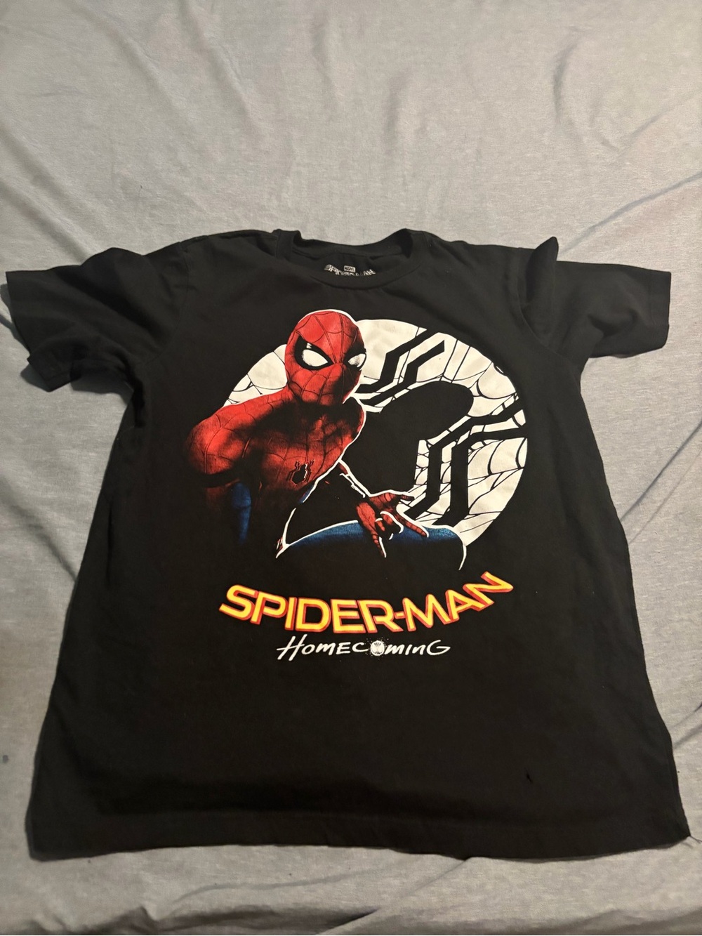 Spider-Man Homecoming Graphic Tee - Black with Red & White Print Xl boys